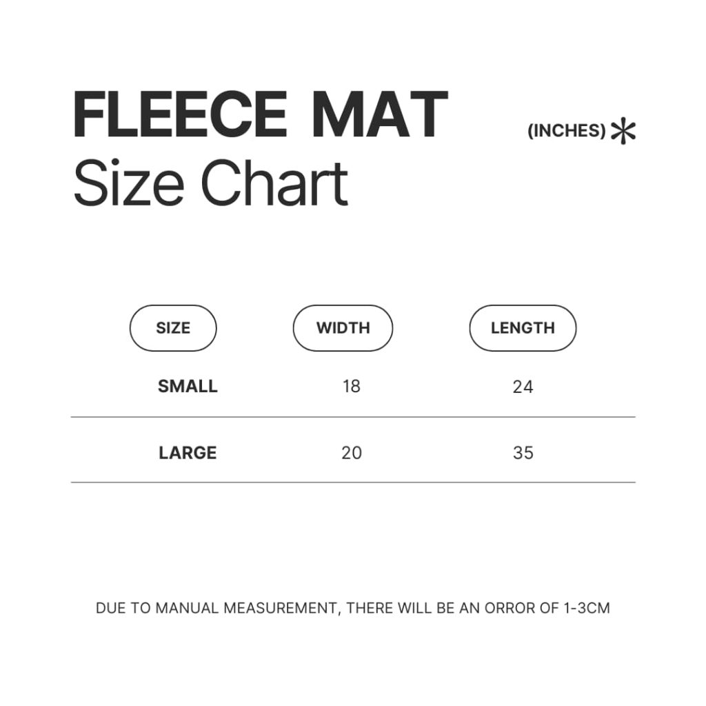 Fleece Mat Size Chart - Detective Conan Store