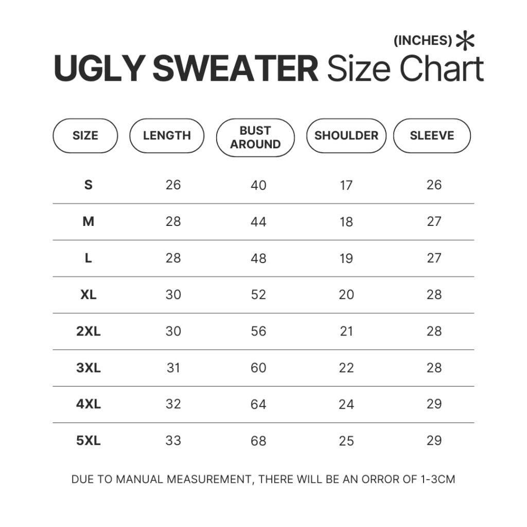 Ugly Sweater Size Chart - Detective Conan Store